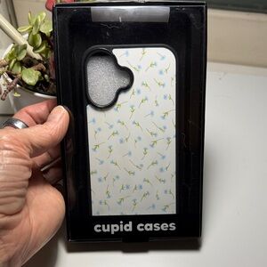 iPhone 16 Blue Floral Phone Case - White